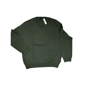 J Crew NWT (MSRP $78) Merino Wool V Neck Sweater Green Mens Sz XL